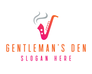 Smoking  Music Saxophone logo design