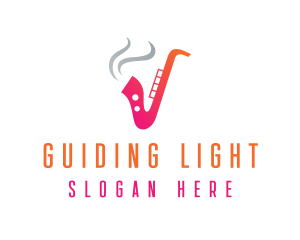 Smoking  Music Saxophone logo design