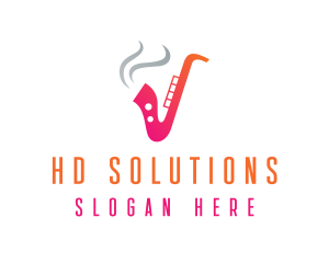 Smoking  Music Saxophone logo design