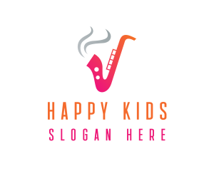 Smoking  Music Saxophone logo design