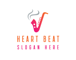 Smoking  Music Saxophone logo design