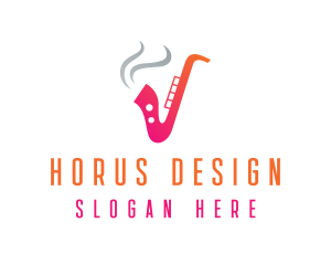 Smoking  Music Saxophone logo design