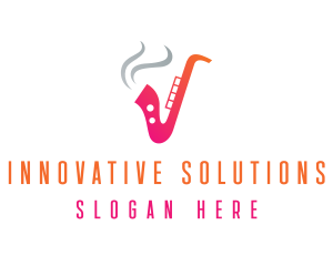 Smoking  Music Saxophone logo design