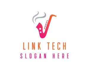 Smoking  Music Saxophone logo design