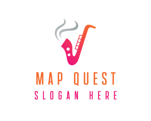 Smoking  Music Saxophone logo design