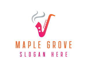 Smoking  Music Saxophone logo design