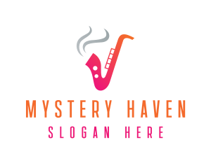 Smoking  Music Saxophone logo design