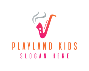 Smoking  Music Saxophone logo design