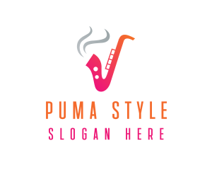 Smoking  Music Saxophone logo design