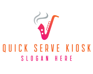 Smoking  Music Saxophone logo design