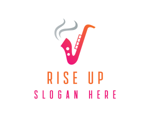 Smoking  Music Saxophone logo design