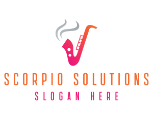 Smoking  Music Saxophone logo design