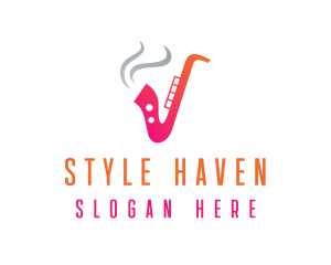 Smoking  Music Saxophone logo design