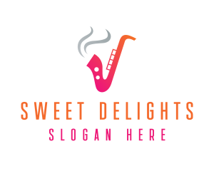 Smoking  Music Saxophone logo design