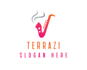 Smoking  Music Saxophone logo design