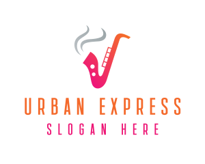 Smoking  Music Saxophone logo design