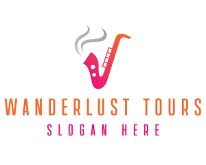 Smoking  Music Saxophone logo design