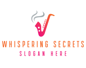 Smoking  Music Saxophone logo design