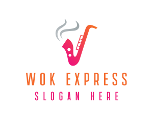 Smoking  Music Saxophone logo design