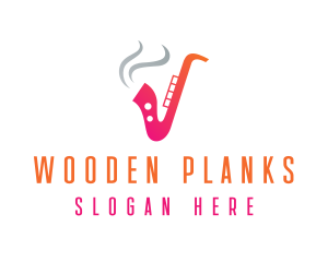 Smoking  Music Saxophone logo design