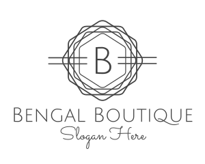 Geometric Hexagon Boutique logo design