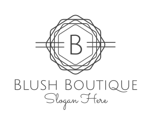 Geometric Hexagon Boutique logo design