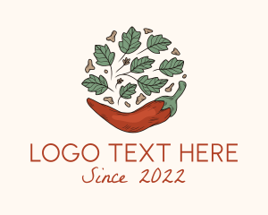 Pepper - Organic Leaf Spice logo design