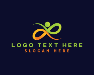 Loop - Human Infinity Ribbon logo design