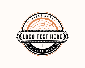 Forestry - Chainsaw Woodcutting Lumberjack logo design