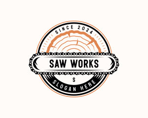 Chainsaw Woodcutting Lumberjack logo design