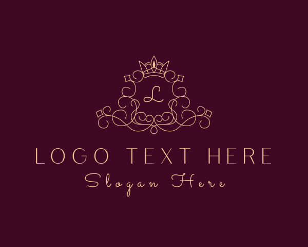 High End - Ornate Royal Crown Crest logo design