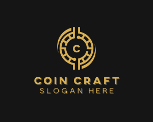 Digital Cryptocurrency Bitcoin logo design