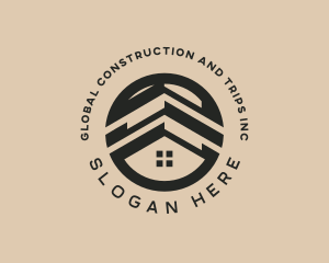 Roof Construction Housing logo design