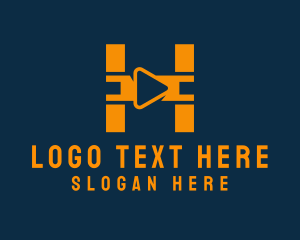 Filming - Video Streaming Letter H logo design