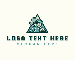 Tool - Axe Lumberjack Woodworker logo design