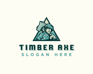 Axe Lumberjack Woodworker logo design