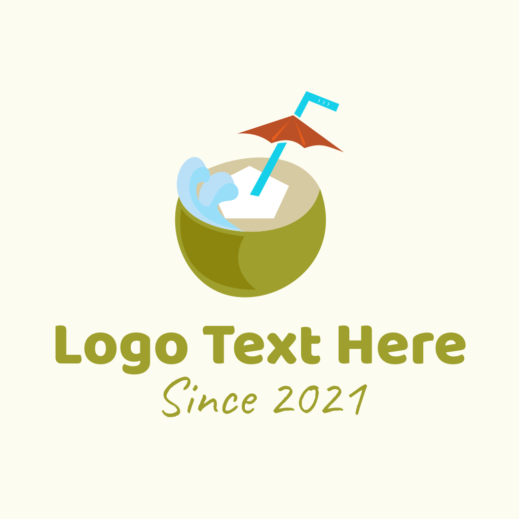 Fresh Coconut Drink Logo | BrandCrowd Logo Maker