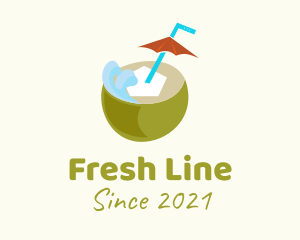 Fresh Coconut Drink  logo design