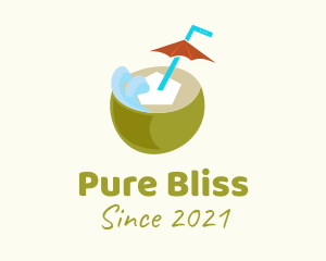 Refreshing - Fresh Coconut Drink logo design