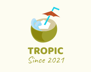 Fresh Coconut Drink  logo design