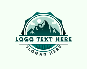 Trekking - Mountain Forest Adventure logo design