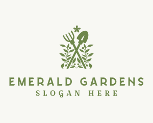 Gardening Shovel & Rake logo design