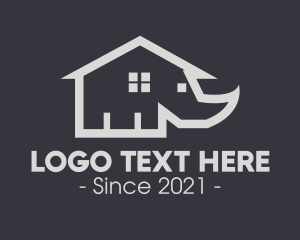 Neighbor - Gray Rhinoceros House logo design