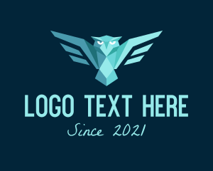 Geometric - Blue Owl Origami logo design