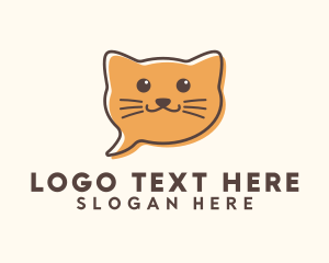 Whiskers - Orange Cat Chat logo design