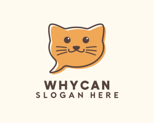Chatting - Orange Cat Chat logo design