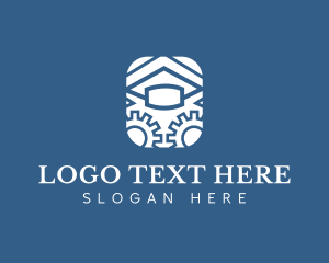 Scholarship - Abstract Graduation Cap Gear logo design