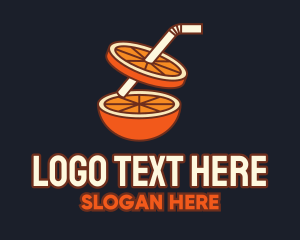 Shake - Orange Juice Straw logo design