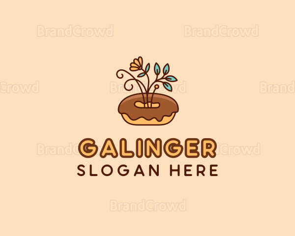 Organic Donut Dessert Logo