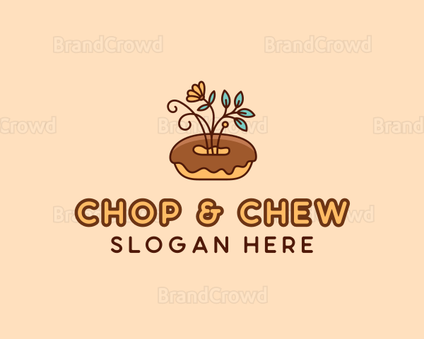 Organic Donut Dessert Logo